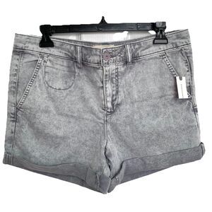 NWT Anthropologie Shorts Womens Size 28 Gray Acid Wash Chino Relaxed Stretch